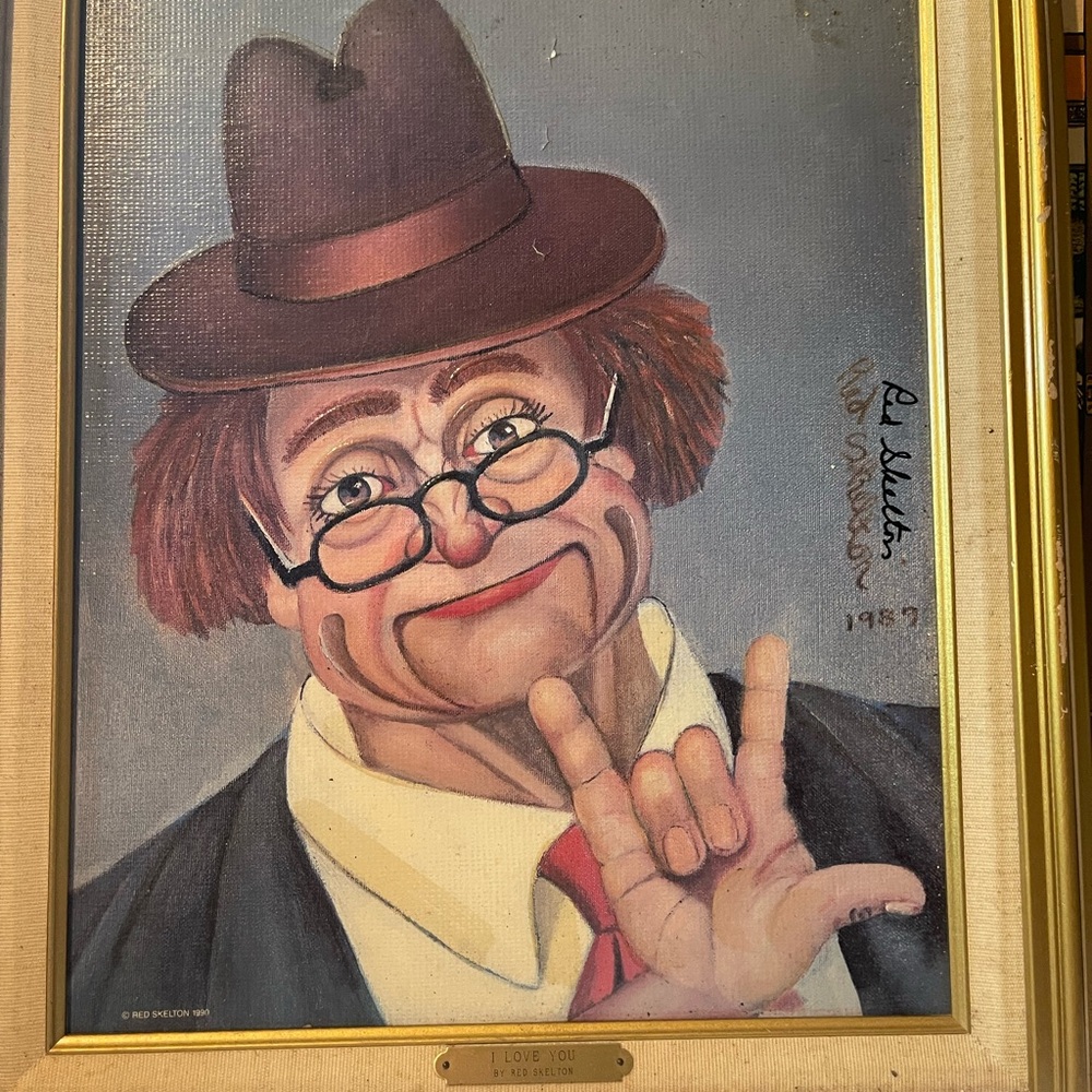 Vintage Clown Portrait by - Brown and Cream